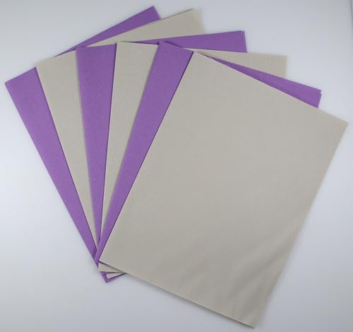 Image of KCS 4 /6 pc of 12 inch x 18 inch(30cmx45cm) 18CT Counted Cotton Aida Cloth Cross Stitch Fabric (6 pc,Pearl Grey+Lavender)