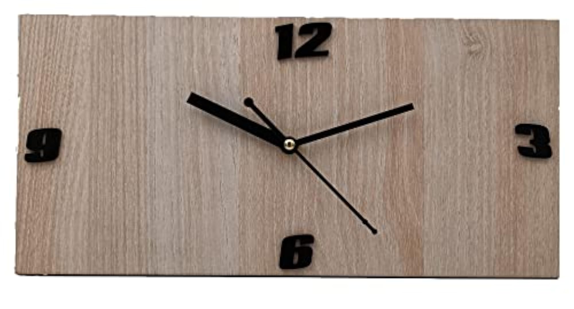 MDF Wooden Square Shaped Decorative Analog Wall Clock for Home