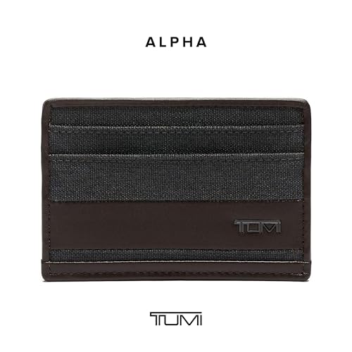 Image of TUMI - Alpha Slim Card Case - Slim Billfold Wallet for Travel - Slip Pocket Wallet - Small Wallet - 2.8 inch X 4.1 inch X 0.2 inch - Anthracite /Brown