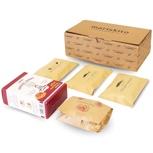 MARISKITO | Pack La Mar de Aperitivos - 5 Patés Gourmet - Latas de Conservas Gallegas - Cesta Regalo - Estuche de Productos Delicatessen