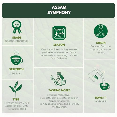 Image of 1950 Origins Combo Pack-Assam Symphony&Regal Harmony|100% Natural Loose Leaf Tea|Assorted Black Tea Gift Pack - Premium Assam & Long Leaf Darjeeling Tea|Rich,Strong & Fresh|Tin Caddy, 150 gm X 2