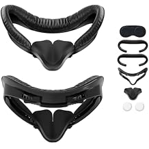 Sonicgrace Face Pad for Oculus Quest 2, VR Accessories for Meta Quest 2, Face Cover Replacement Set with 2 Pcs Comfortable Leather Foam Face Cushion, Lens Cover, Nose Pad and Thumb Stick Caps