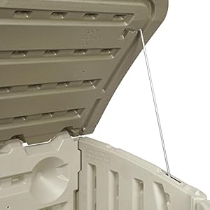 Rubbermaid Large Horizontal Resin Outdoor Storage Shed With Floor (5 x 4 Ft) Weather Resistant, Beige/Brown, Organization for Home/Backyard/Pool Chemicals/Toys/Garden Tools/Porch/Patio Cushions Rubbermaid Large Horizontal Resin Outdoor Storage Shed With Floor 5 x 4 Ft Weather Resistant BeigeBrown Organization for HomeBackyardPool ChemicalsToysGarden ToolsPorchPatio Cushions