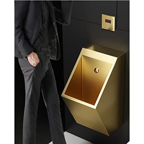 Orinatoio moderno en acero inoxidable 304 con descarga automática a pared dorado con sensor de alta eficiencia, apto para hotel miniatura 2