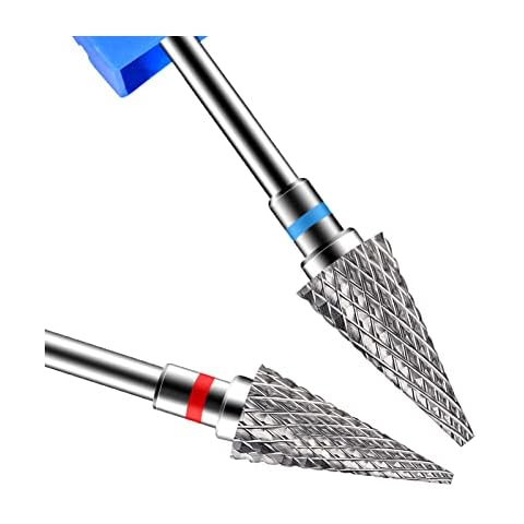 Diesisa 2 Pack Nail Drill Bits for Acrylic Nails, 3/32" Shank Drill Bits for Nails Professional Electric Nail Drill Bits for Home Salon/Fine+Medium Nail Bits - Nib Cover