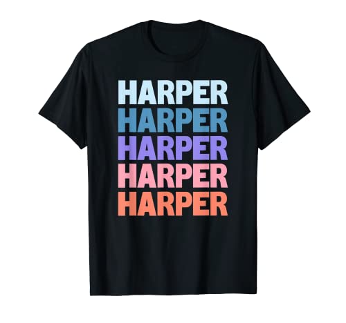 Funny Modern Repeated Text Design Harper Camiseta
