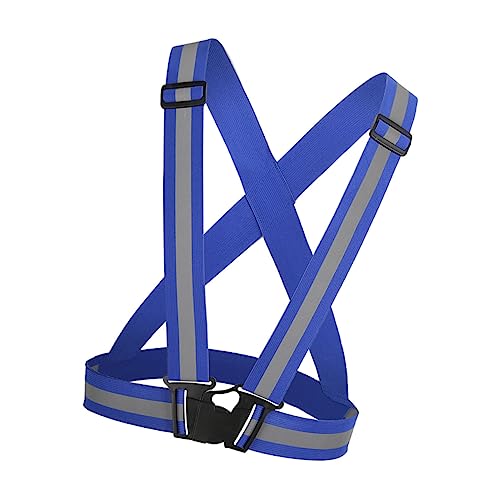 KESYOO Reflective Adjustable Elastic Harness for High Visibility Running Cycling Jogging and Walking Breathable Design for Day Night Use Blue