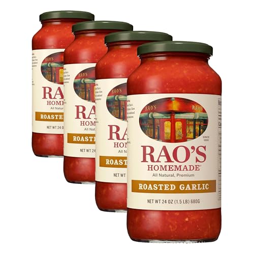 Image of Rao's Homemade Tomato Sauce | Roasted Garlic | 24 oz | Versatile Pasta Sauce | Carb Conscious, Keto Friendly | All Natural, Premium Quality | Made with Sweet Italian Tomatoes and Caramelized Garlic