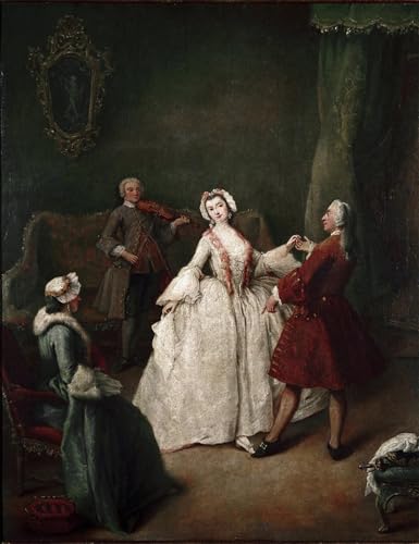 Cuadro para salón la Lezione di ballo de Pietro Longhi: viste tus paredes vacías 60x90
