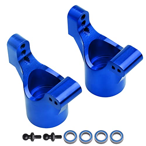 Image of Aluminum Steering Blocks Caster Steering Block Stub Axle Carriers Knuckles Set Upgrades for 1 /18 Traxxas LaTrax Teton Desert Prerunner Rally SST, Replace Parts 7532 7552X (Blue)