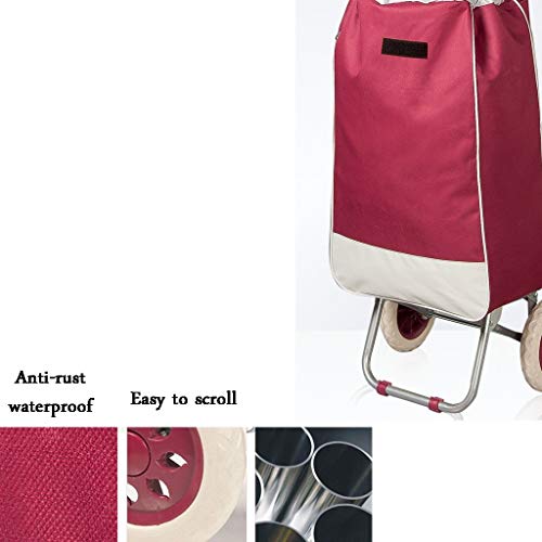 LDBDASA Klappwagen Einkaufswagen Gepäckwagen Warenkorb Metallabnehmbare Und Waschbar Bequeme Griff Anti-Skid-Rad – Bild 7