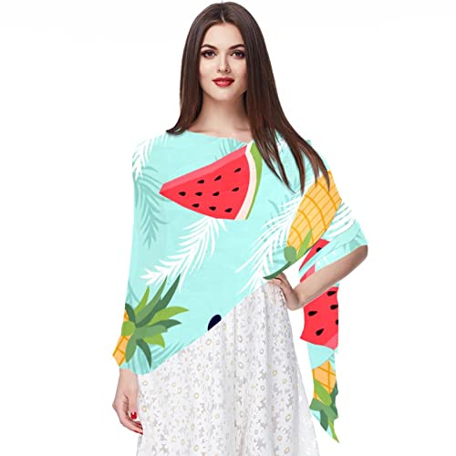 Châles et écharpe pastèque multicolore grand foulard imprimé pour femme