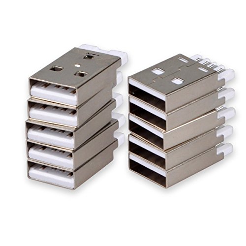 USB Male Port Connector, Conwork 10-Pack Straight Jack Solder USB Repair Replacement Adapter
