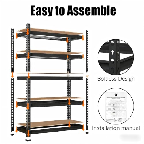 Image of GarveeTech Heavy Duty Garage Shelving Unit, 48 in L x 24 in D x 72 in H