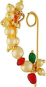 Vail Creations Traiditional Maharashtrian Nose Ring for Women without Piercing Small Size 2 Cm sutiable for Girls