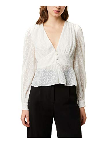French Connection Womens Brenna Coupe Top Winter White 8 #TOP11