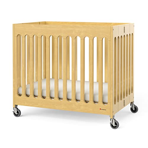 Foundations Boutique Folding Mini Baby Crib with Mattress