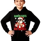 Banxidi Christmas 67 Kids Hoodies, Santa Says Six Seven Unisex Cotton Sweatshirt, Cool Santa Graphic with Snowflakes, Comfortable Soft Fabric, Fun Jumper for Boys Girls Black