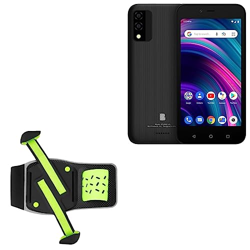 BoxWave Holster Compatible with BLU Studio X5 - FlexSport Armband, Adjustable Armband for Workout and Running - Stark Green