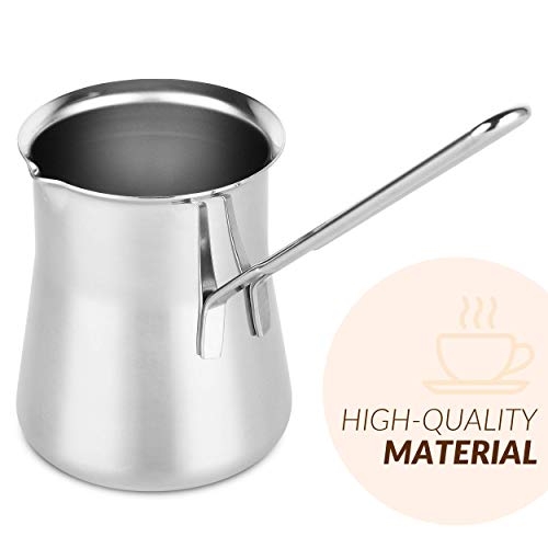 Caizen Coffee Quality Turkish Coffee Pot - Turkish Coffee Maker, Chai Pot, Arabic Coffee Pot, Briki Greek Coffee Pot, Greek Briki, Cezve, Ibrik (15Oz) #TOP7