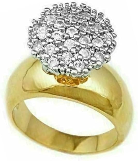 1.0 Lab created Diamond Cluster wedding Engagement Ring for women in 18k Yellow Gold Finish