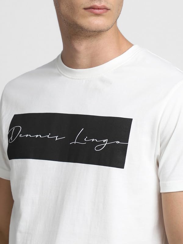 Image of Dennis Lingo Men's Cotton Graphic Print Crew Neck Regular Fit T-Shirts