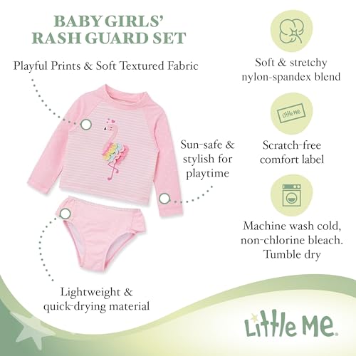 Little Me Baby Girl's Two-Piece Rash Guard Set4
