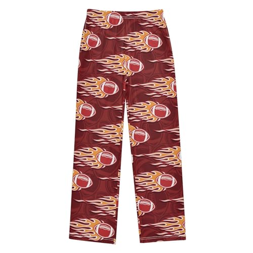 Boys' Pants Rugby Ball Tribal Fire Flame Long Bottoms Jogger Pants Elastic Waist Trousers with Pockets S-XL
