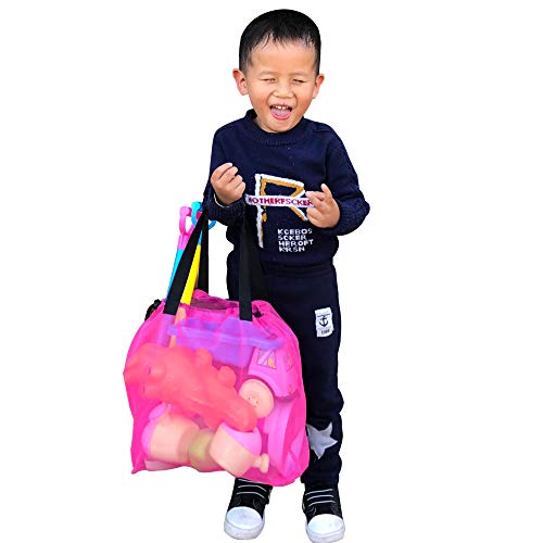 Image of 4Pieces Cute Mesh Pool Tote Bags,Mesh Beach Bags With Drawsting For Swim,Travel,Party, Color, 16.5Wx15Lx4.3H