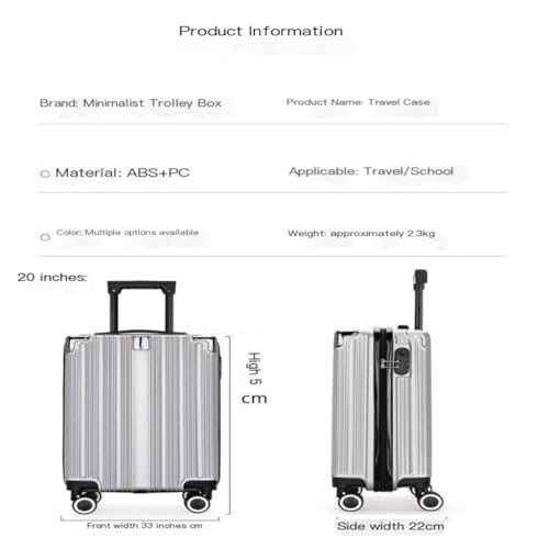 Suitcase Aluminum Frame Suitcase Women's Trolley Boarding Case Light Sound Caster Wheel Password Customs Lock Suitcase Suitcase Tags(Green)2