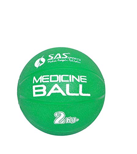 SAS SPORTS Rubber Medicine Balls Smooth and Tread Textured Grip Dead Weight Balls for Cardio and Core Workouts, Cross/Strength Training (Size: 2 KG)