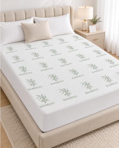 KAYWAZY Waterproof Mattress Protector King Size - Cooling...