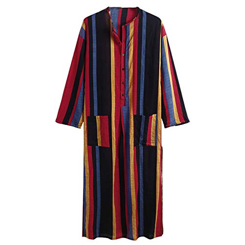 Caftan rayé coloré homme tunique longue ample djellaba arabe