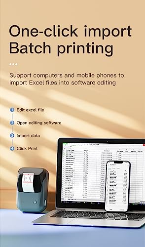 Image of B1 Bluetooth Label Printer - Small Portable Thermal Label Maker | Wireless Connectivity | 2 inch Inkless Printing | Barcode, Mini Stickers, Bill, Receipt Machine for Home, Office & Students