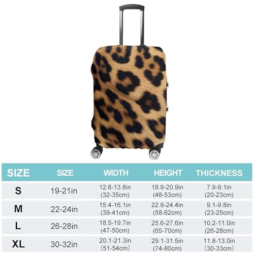 Rough Leopard Print Luggage Cover, Elastic Luggage Protector Fits 19-32in Suitcases, Washable & Anti-Scratch Suitcase Cover for Men Women XL2