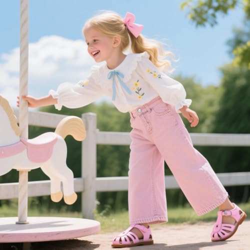 Otter MOMO Little Girls Closed Toe Cute Flat shoes Preppy Style Summer Sandals3