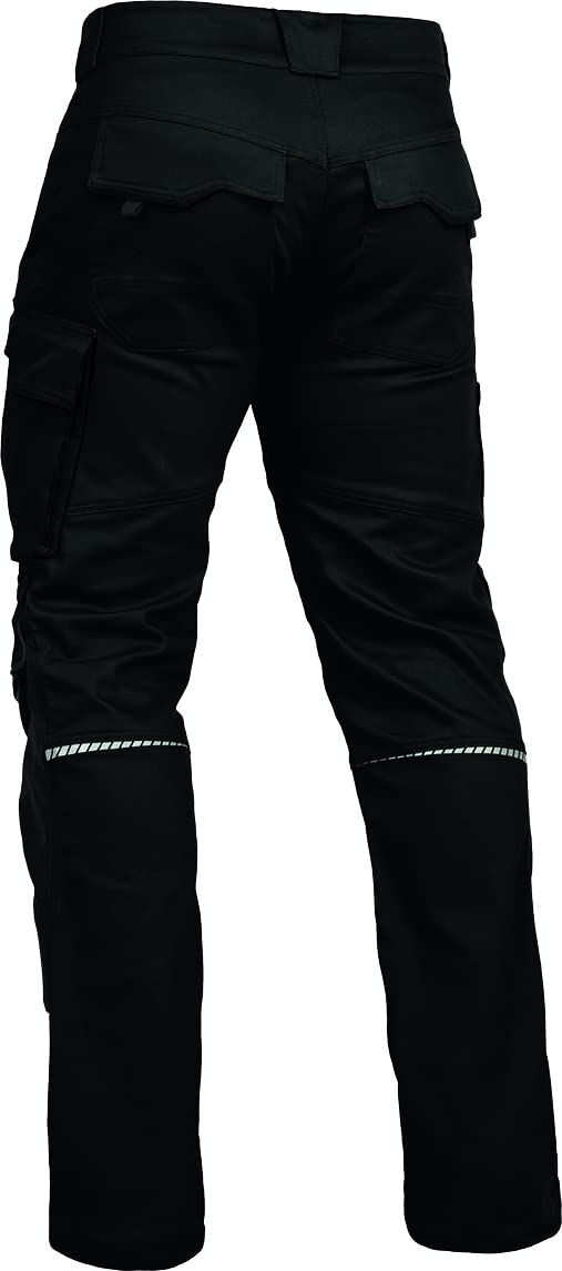LEIB WÄCHTER Flex-Line Arbeitshose Bundhose Premium Schwarz/Schwarz ohne Kniepolstertaschen Gr. 50
