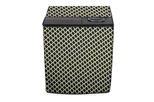 Image of Stylista Polyester Washing Machine Cover Compatible for Godrej 7.5 KG Semi-Automatic Top Loading WSEDGECLS755.0PN2GPGR, Check Coffee