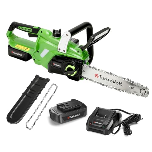20V Cordless 12" Chainsaw with 4.0Ah Battery and Charger