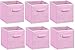 Simple Houseware Foldable Cube Storage Bins, 11-Inch Pink, 6-Pack Fabric Cubes Organizer for Closet or Shelves