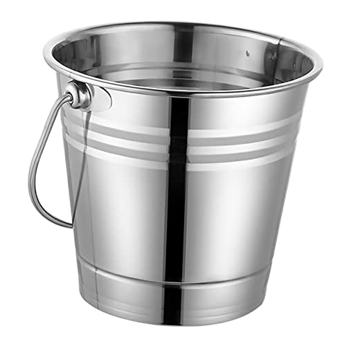 STOBAZA Cubitera Inoxidable con Asa Portátil para Almacenamiento de Hielo Enfriador para Vino Cerveza y Bebidas para Fiestas y Uso Exteriores