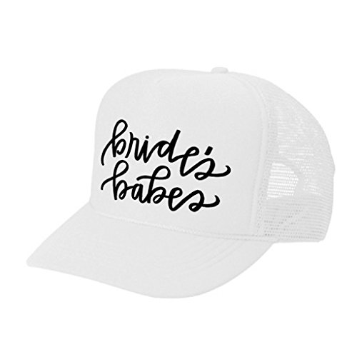Epic Designs Wedding Bridal Party hat - Bride's Babes - Bachelorette Party (White-Black Print)