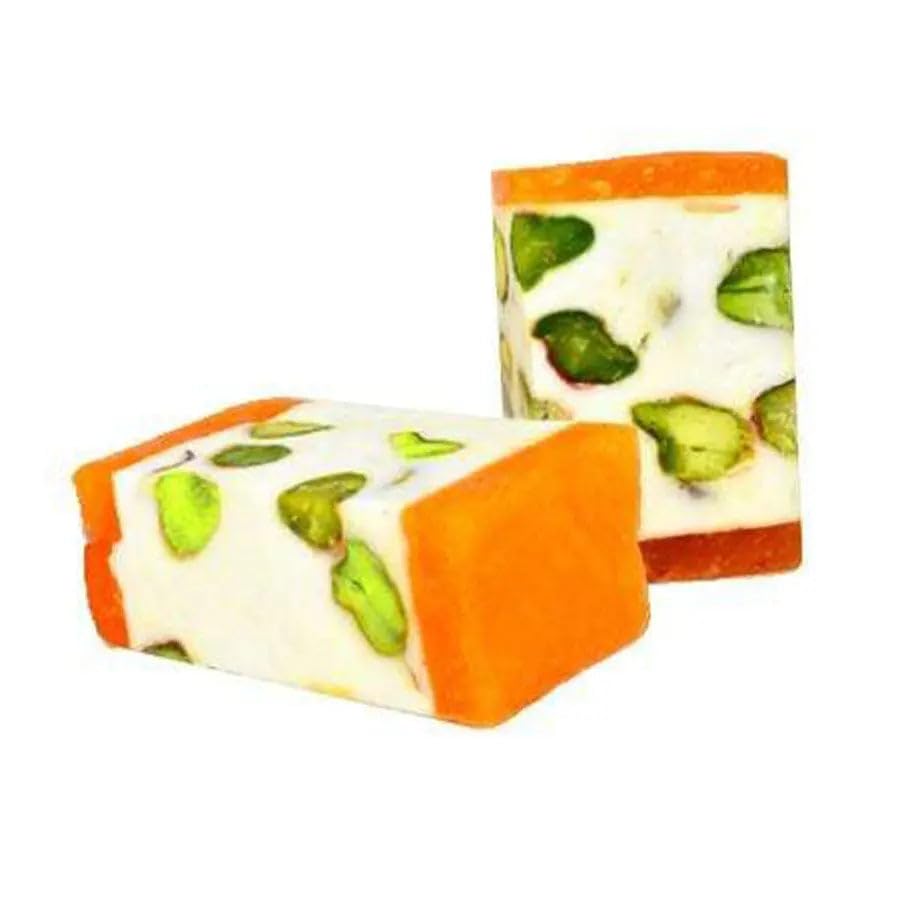 Image of NY Spice Shop Nougat Apricot with Pistachios - 1 Pound Middle Eastern Apricot Nougat