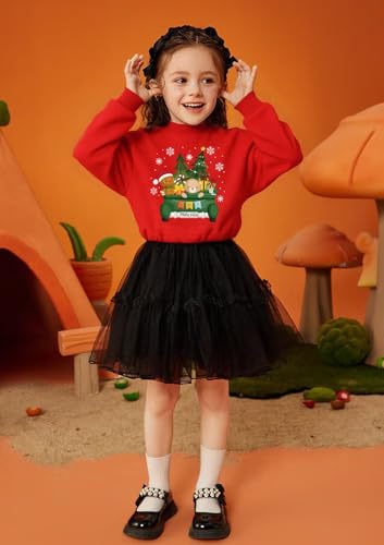 Kids Christmas Sweatshirt Boys Girls Santa Claus Toddler Ugly Xmas Shirt Crewneck Long Sleeve Graphic Top for 2-7T4