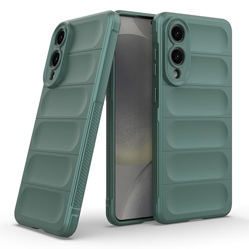 Image of amazon basics Back Case Cover for Samsung Galaxy S25 Edge | Compatible for Samsung Galaxy S25 Edge Back Cover | Liquid Silicon Magic with Camera Protection |Dark Green