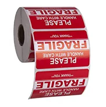 EasyTrade Fragile Handle with Care Stickers 3x2 Inches 1000