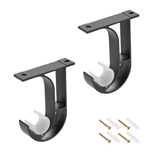 sourcing map Soporte de Barra de Cortina de Soporte Único de Aleación de Aluminio de 18 Mm Varilla...