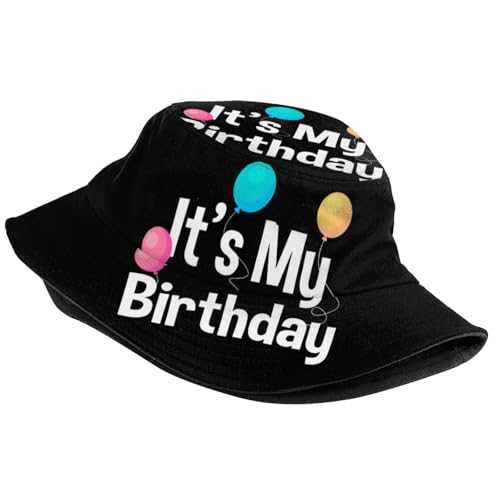 Image of It's My Birthday Bucket Hat for Women & Men, Funny Sun Hat - Packable Outdoor Fisherman Cap Gift for Party