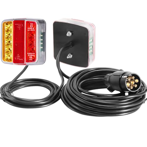 Feux arrière pour remorque LED 12V avec câble de 7.5m et prise 7 broches