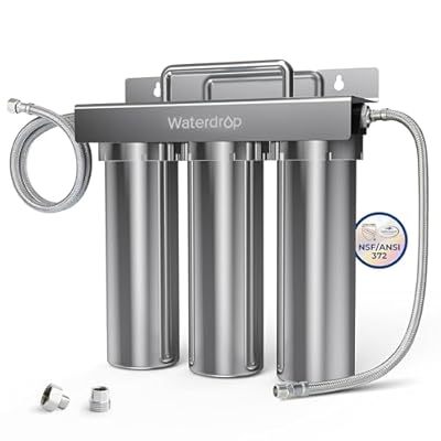 Waterdrop TST-UF 0.01?m Ultra-Filtration Under Sink Water Filter System, Removes 99% of Substances, Stainless Steel Under Sink Water Filtration System (Renewed)